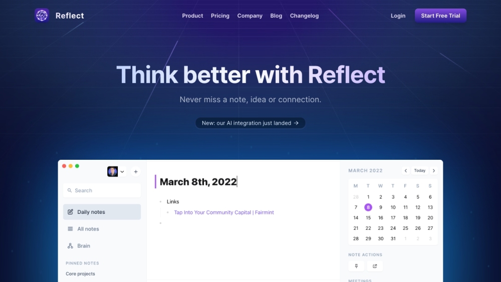 Reflect Notes: Minimalist App for Seamless Note-Taking & Ideas