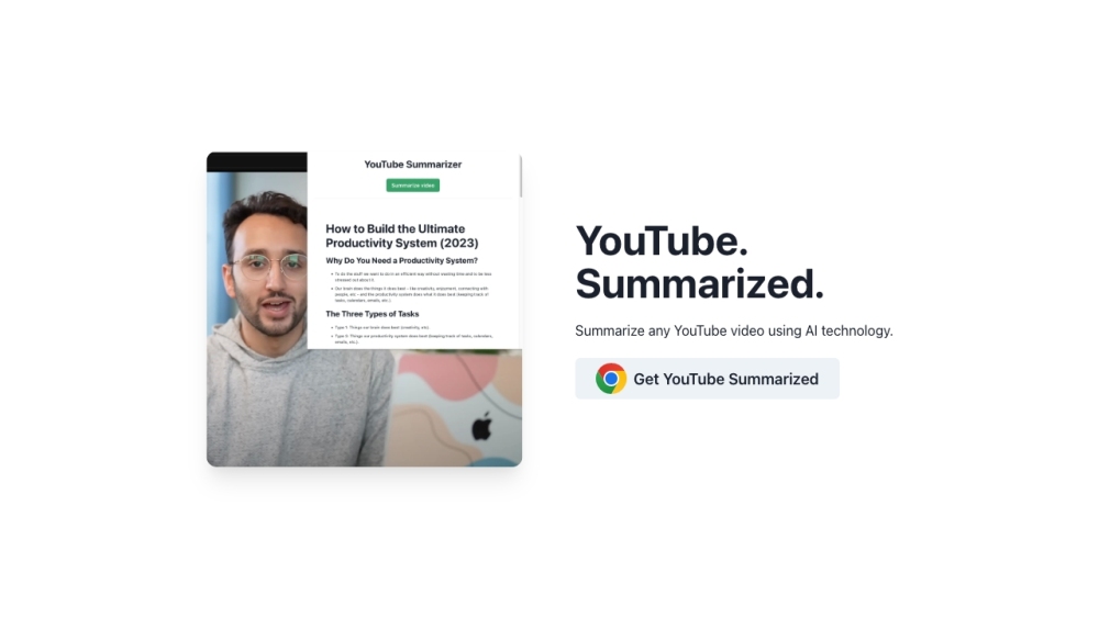 YouTube Summarized: AI Video & Podcast Summary Generator with GPT