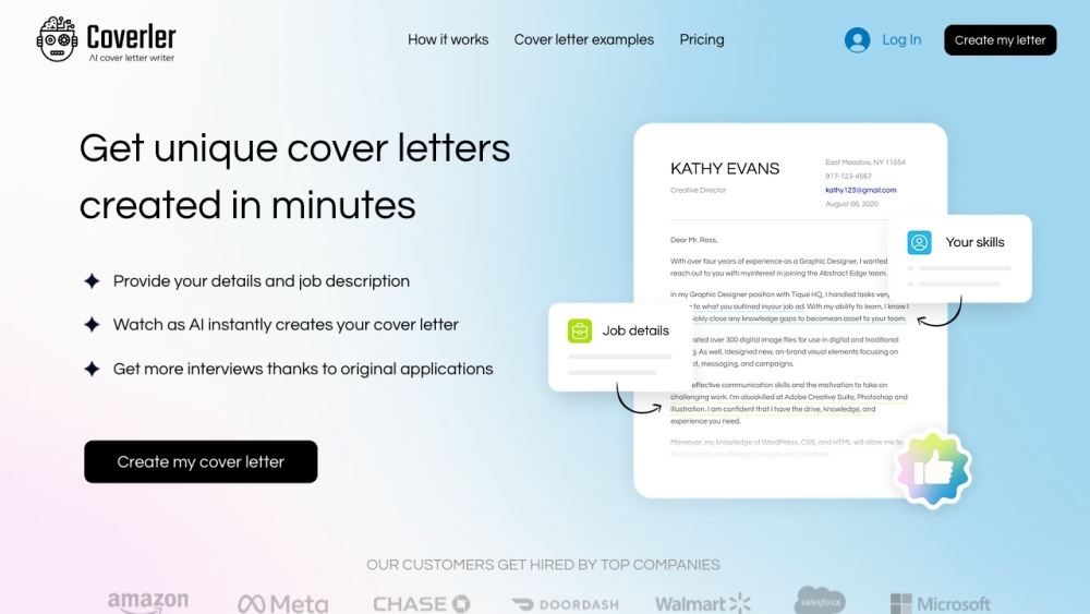 Coverler: AI-Powered Personalized Cover Letters for Job Seekers