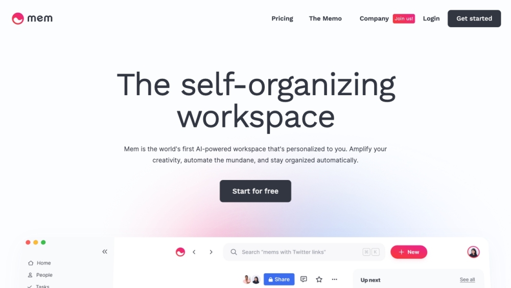 Mem: AI-Driven Platform for Efficient, Searchable Team Productivity