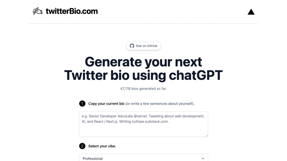 Twitter Bio Generator: Unique, Quick, User-Tailored Bio Creation