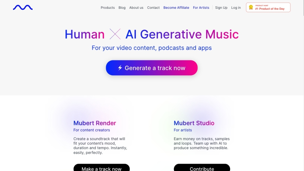 Mubert: AI-Driven Royalty-Free Music Generation Platform