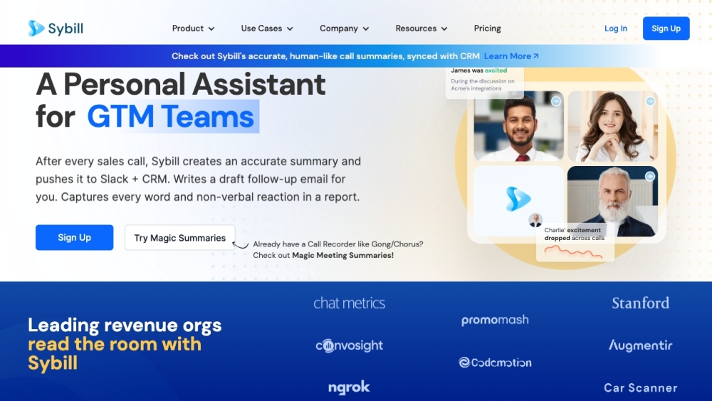 Sybill AI Assistant: CRM Sync, Email, Call Analysis