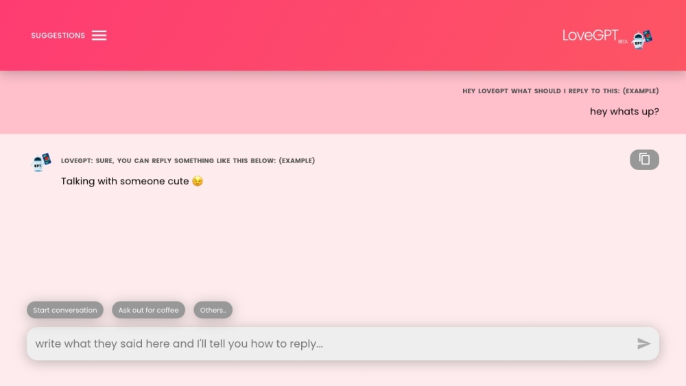 LoveGPT: AI-powered Romantic Conversations and Relationship Support