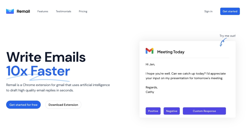 Remail: AI-Powered Chrome Extension for Quick Email Replies