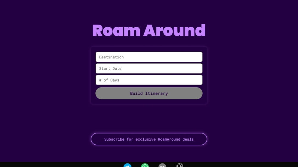 Roam Around: AI Travel Assistant for Tailored, Unique Itineraries