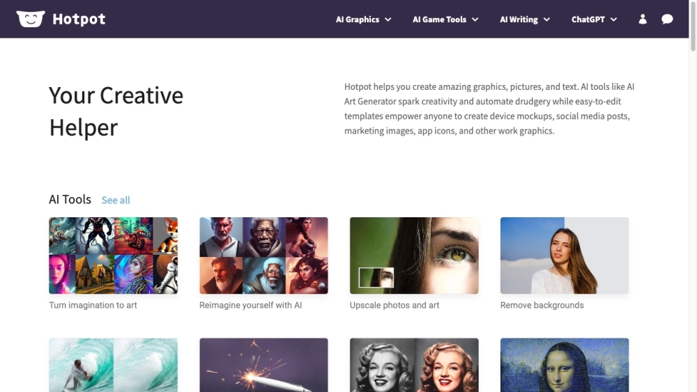 Hotpot.ai: AI Art, Mockups, Social Media Creation Tools