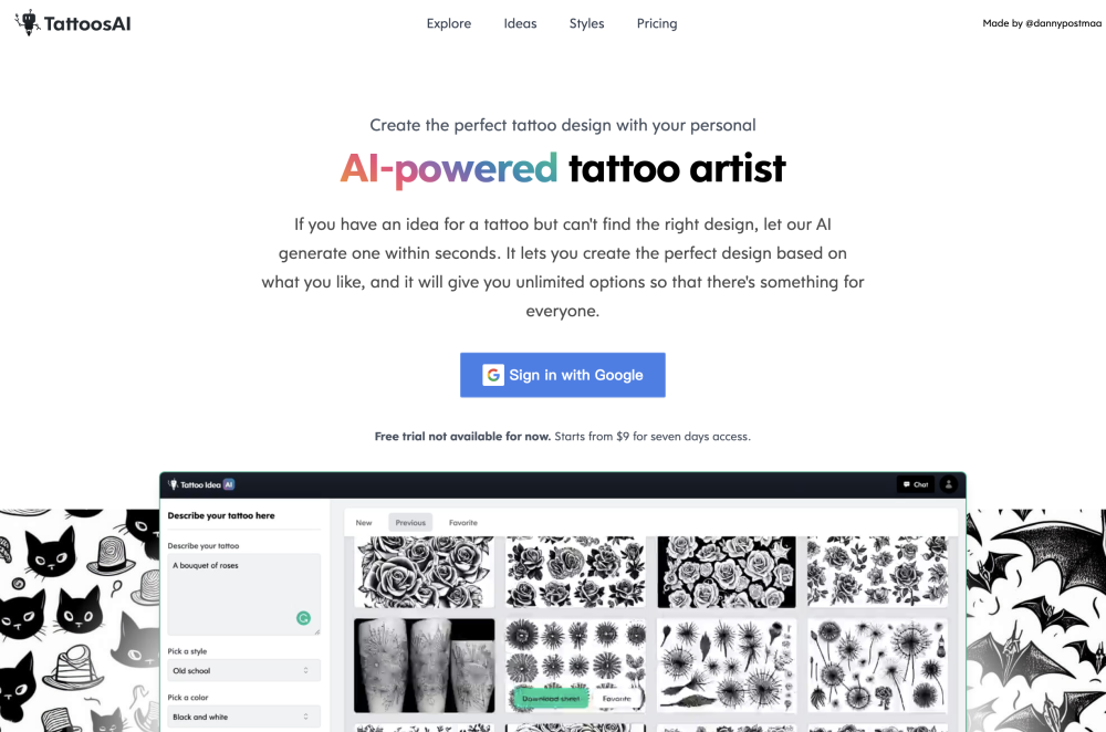 TattoosAI: Perfect Designs with Your AI-Powered Tattoo Artist