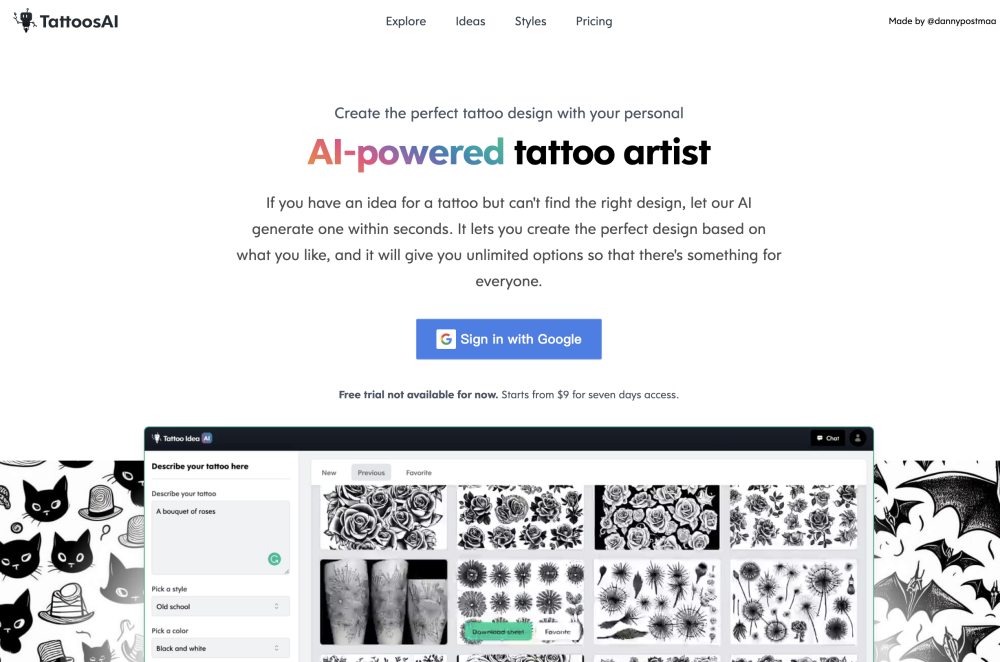 TattoosAI: Your Personal AI-Powered Tattoo Design Creator