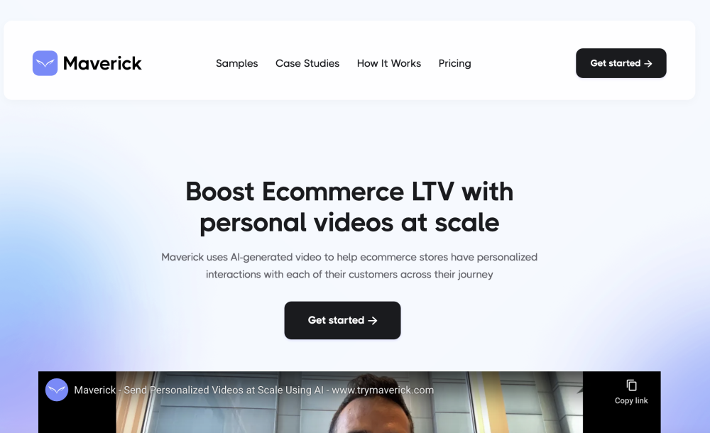 Maverick - AI Personalized Videos: Greet Customers by Name at Scale