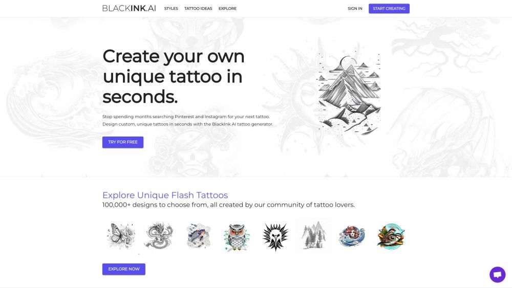 BlackInk: AI-Powered Unique Flash Tattoo Design Generator