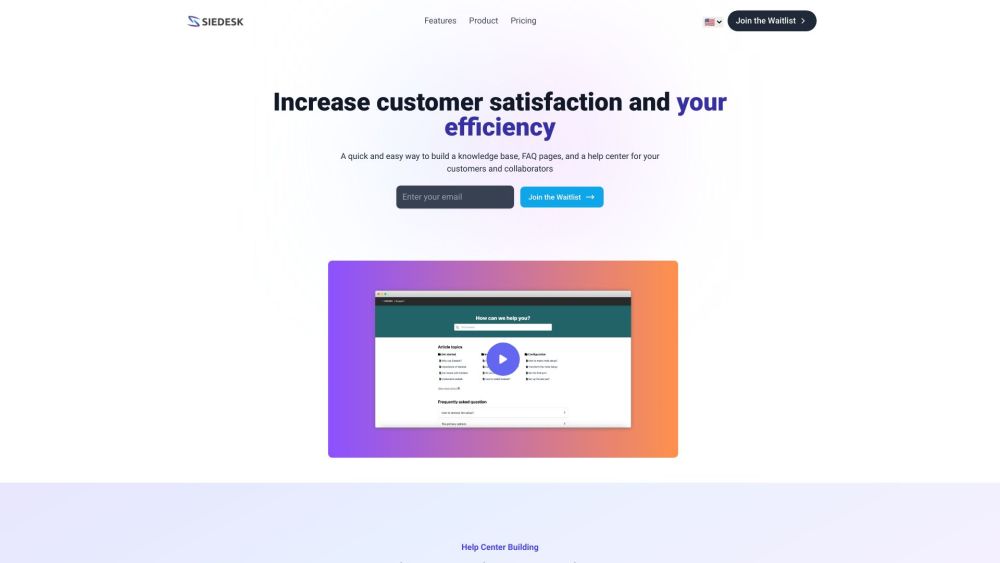 Siedesk: AI-Powered Knowledge Base & FAQ Builder for Efficiency