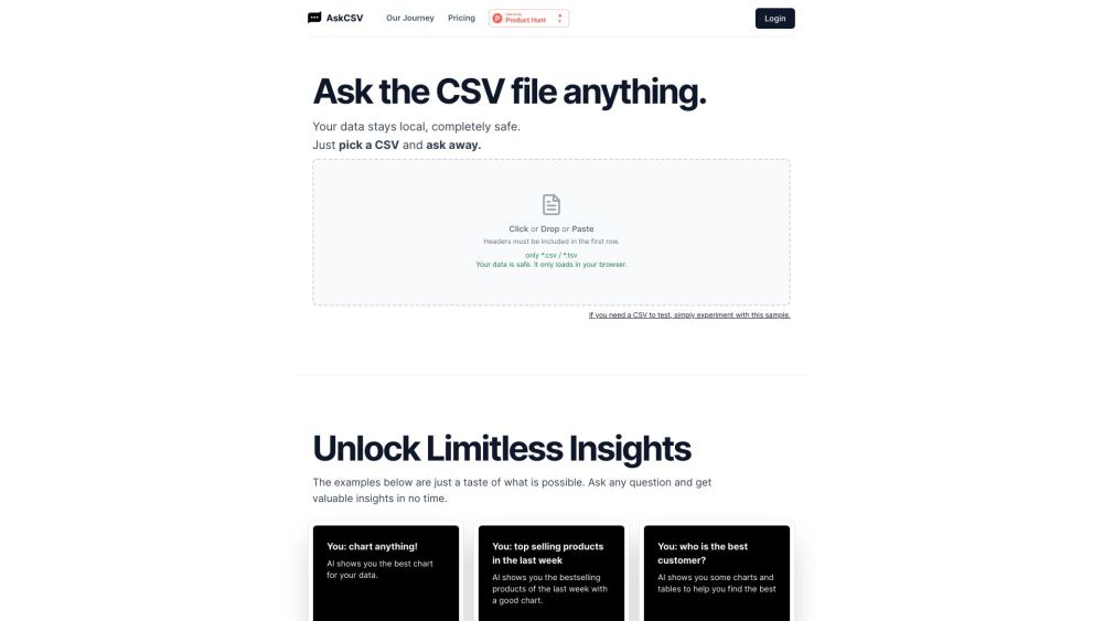 AskCSV: AI Data Analysis & Visualization for CSV Files