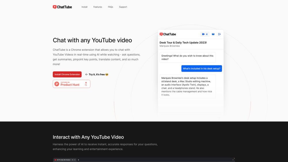 ChatTube: AI Chat, Summarize, Key Points, Translate YouTube Videos
