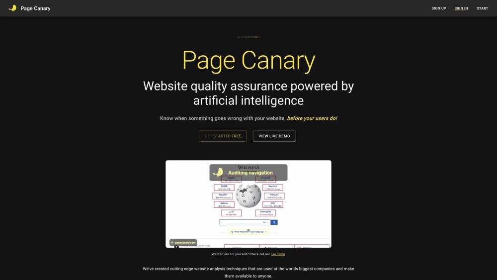 Page Canary: AI-Powered Website QA Tester & SSL, Links, Spelling Checks