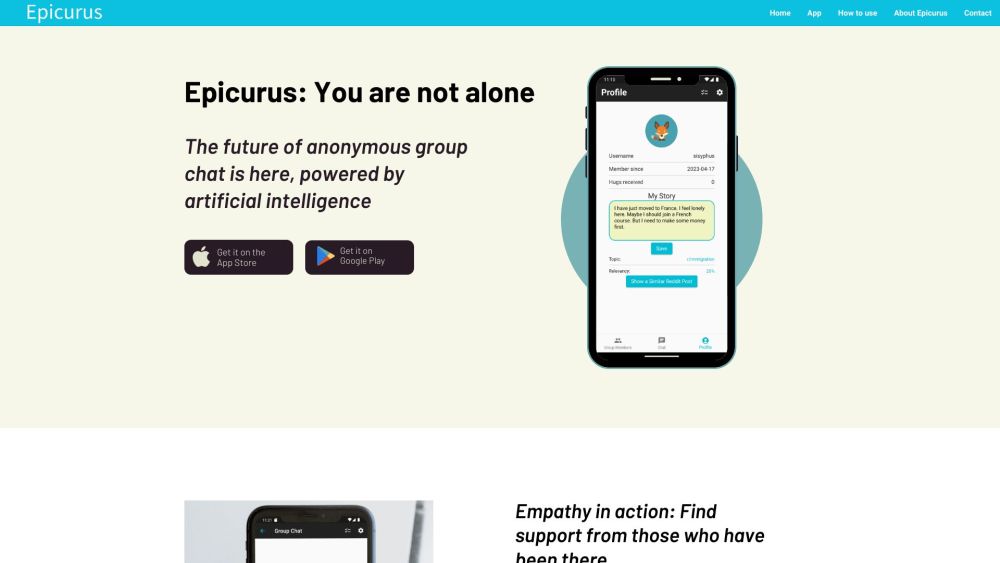 Epicurus: AI Group Chat for Anonymous Empathy & Support