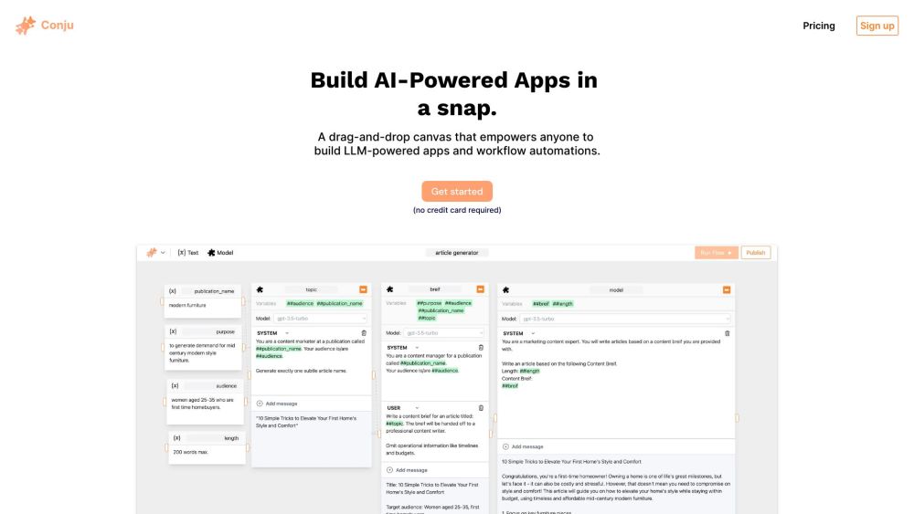 Conju - Build AI Powered Apps : AI Texts, Books Sales, CRM Integration