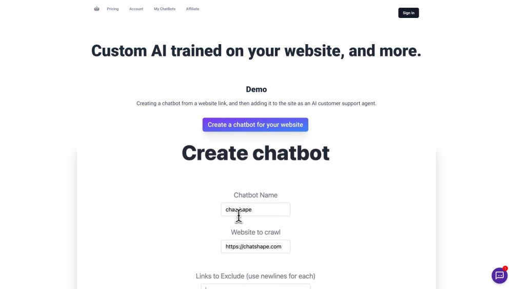 ChatShape: AI Chatbot for Enhanced Customer Support & Conversions