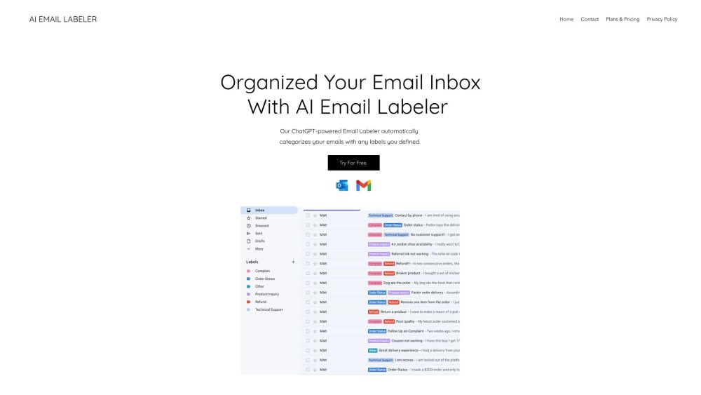 AI Email Labeler: Contextual Sorting & Organized Inbox with ChatGPT