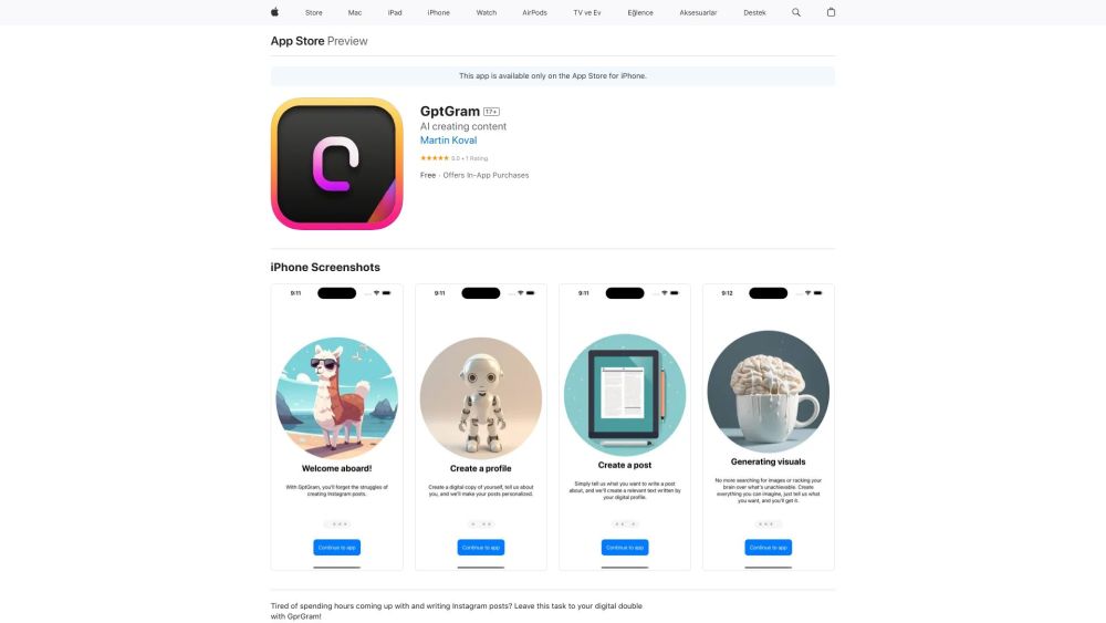 GptGram: AI Content & Image Generator for Instagram