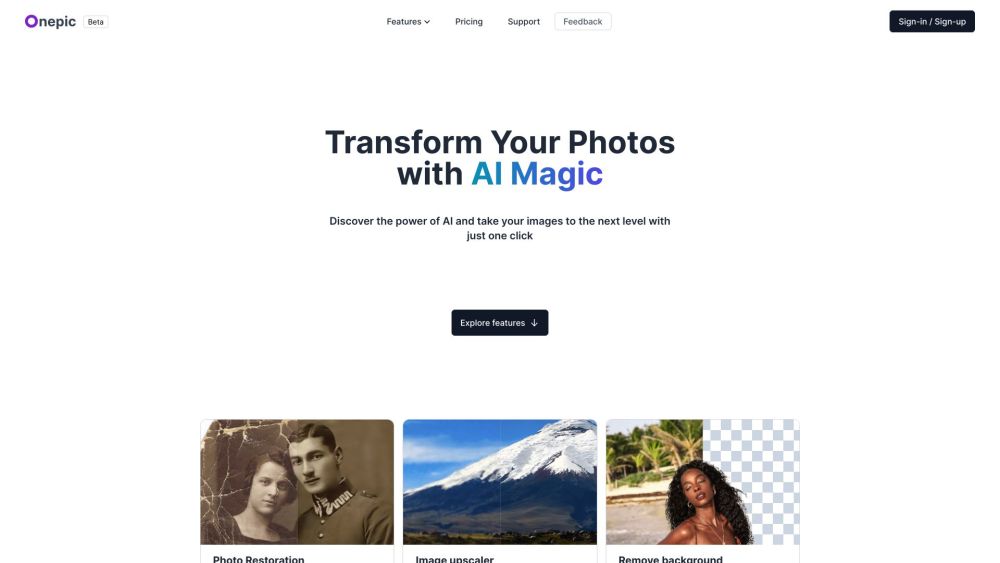 OnepicAI: AI-Powered Tool for Advanced Photo Enhancement Features