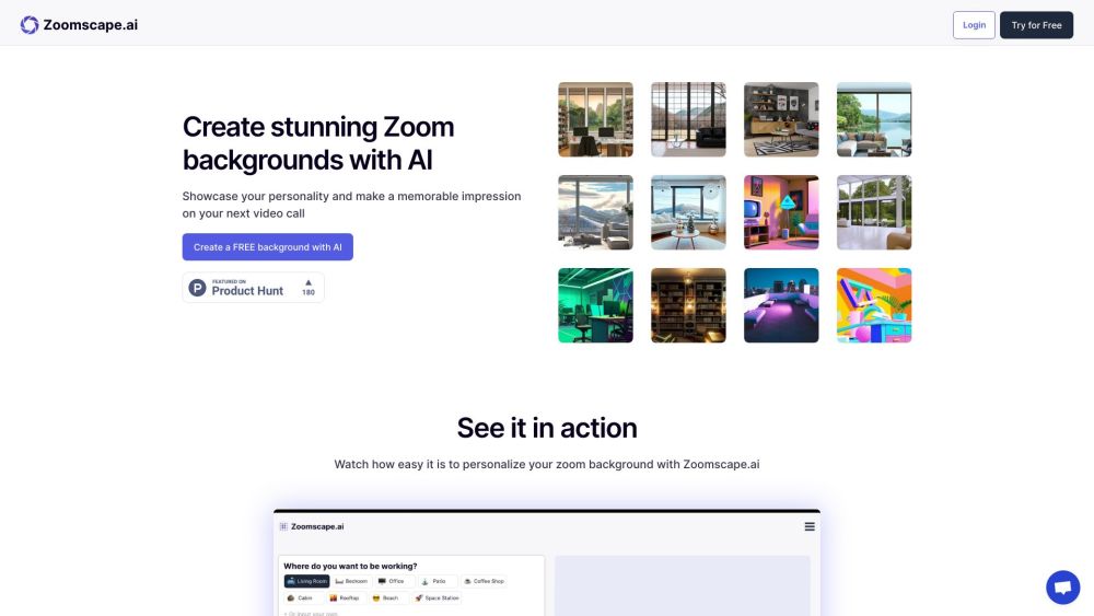 ZoomScape.ai: Create Stunning AI-Powered Zoom Backgrounds Instantly