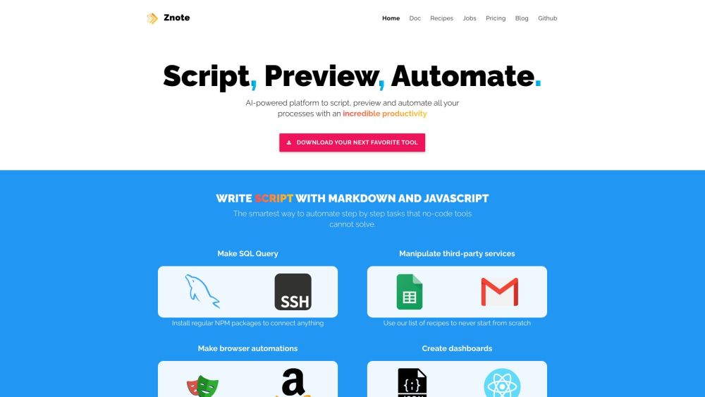 Znote: Turn Notes into Micro Apps, Automate, Secure & Code Efficiently