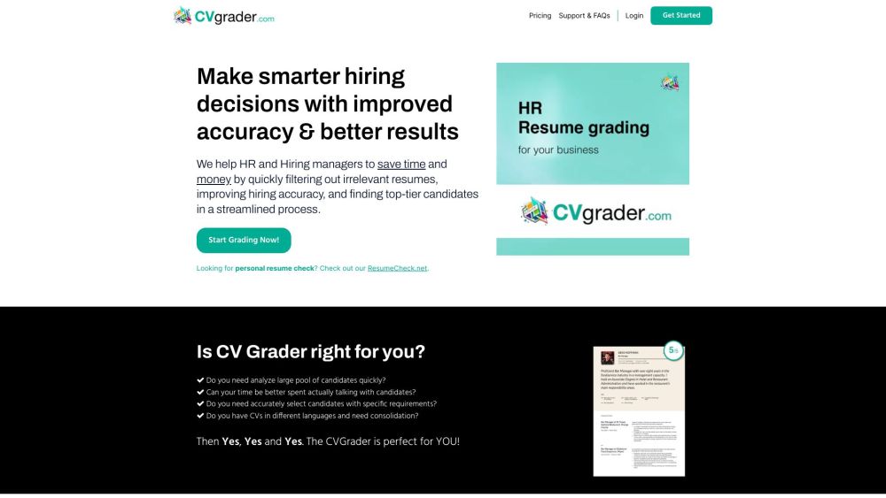 CVGrader.com: AI-Powered CV Analysis and Assessment for Job Candidates