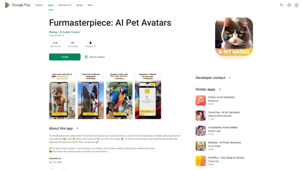 Furmasterpiece: Personalized Pet Avatars from Photos - Unique Art