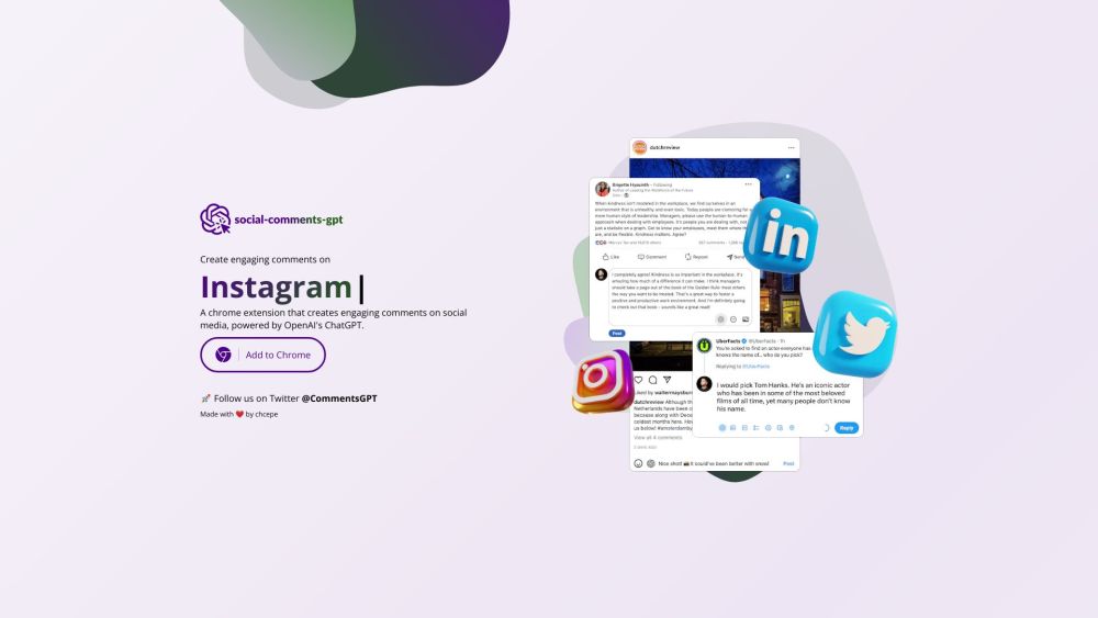 Social Comments GPT: Chrome Ext, Automate Personalized Social Interactions