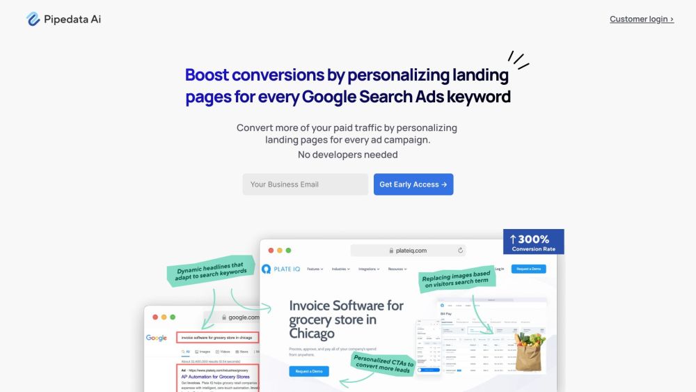 Pipedata AI: Personalize Sites & Boost Google Ads Conversion Rates