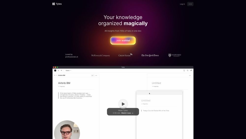 Tyles: Organize Insights & Build Knowledge Faster in One Document