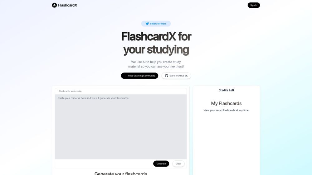 FlashcardX: AI-Powered Study Material Creation for Efficient Learning