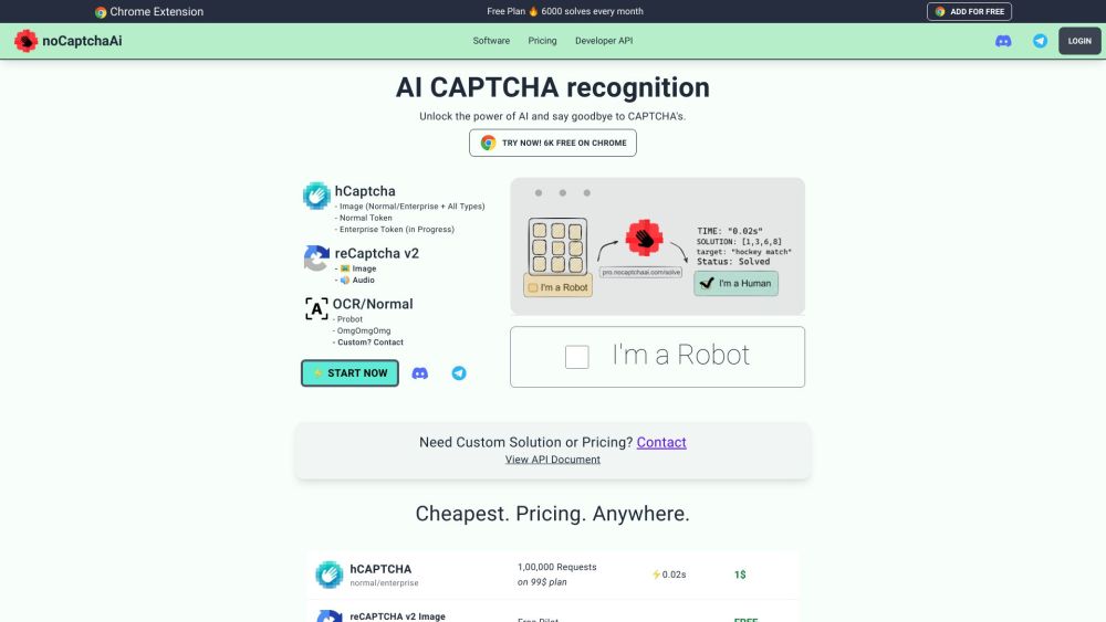 noCaptcha AI: AI-Powered CAPTCHA Solver with APIs & Extensions