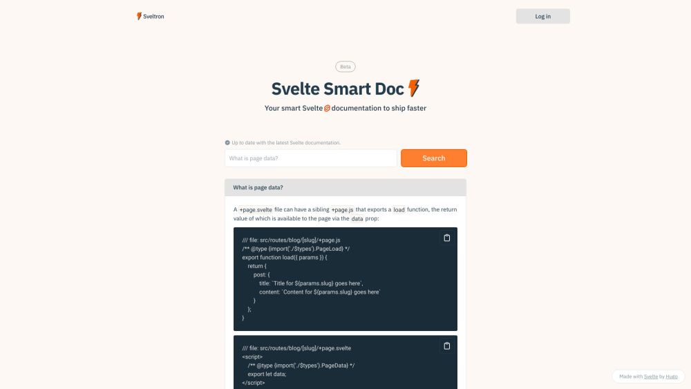 Svelte Smart Doc: AI for Fast, Up-to-Date Svelte Documentation