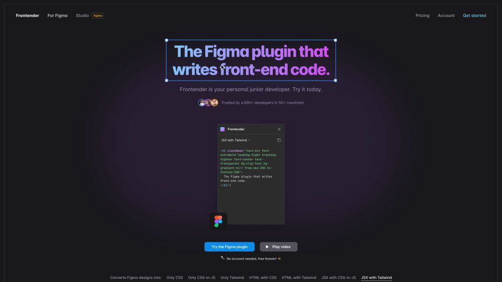 Frontender: Convert Figma Designs to Front-End Code Instantly