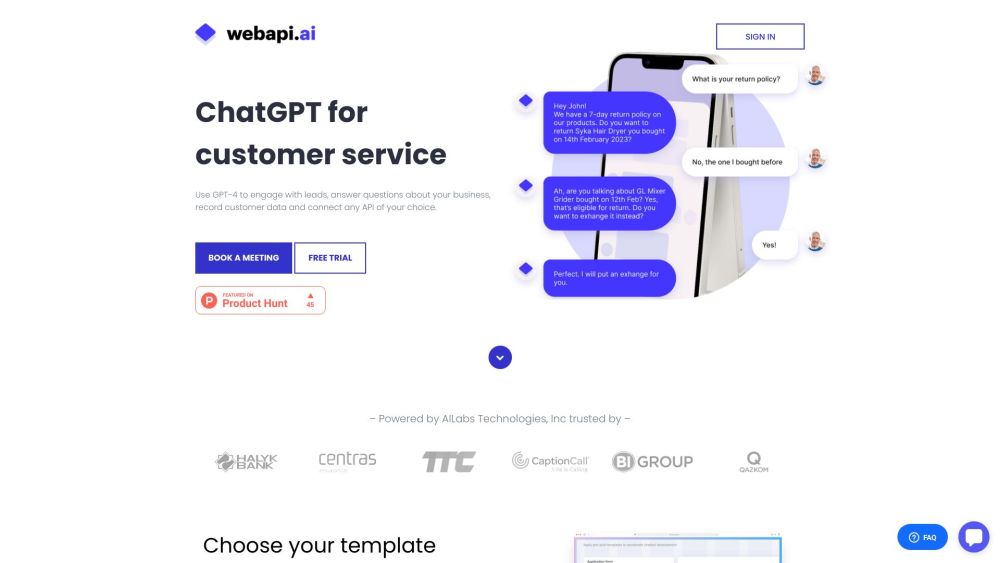 Webapi.ai - GPT-4 AI Chatbot: Create, Engage, Record, Connect Easily