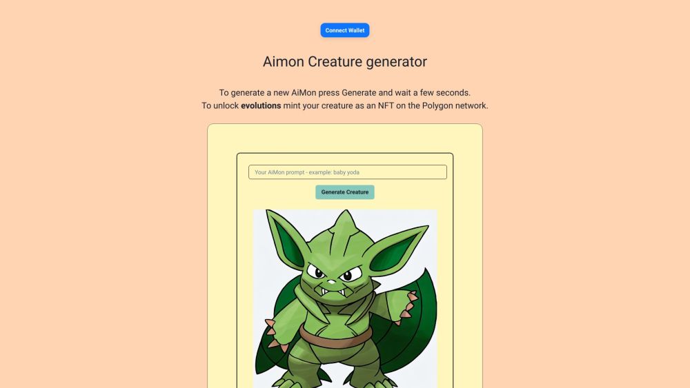 AiMon NFT Generator: Create & Mint Unique AiMon NFTs on Polygon Network