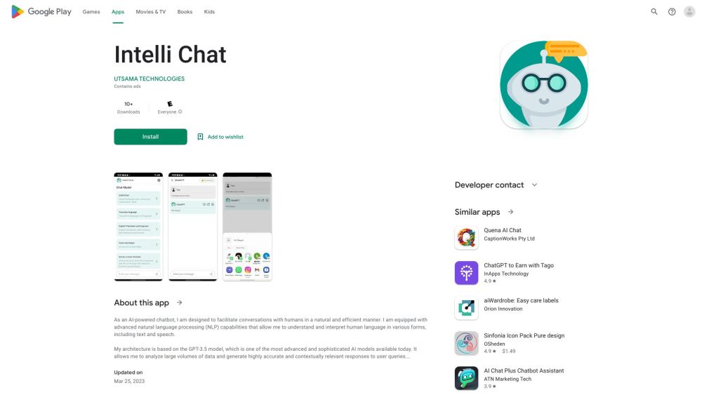 Intelli Chat: AI-Powered Conversational Android App for Interactive Chat