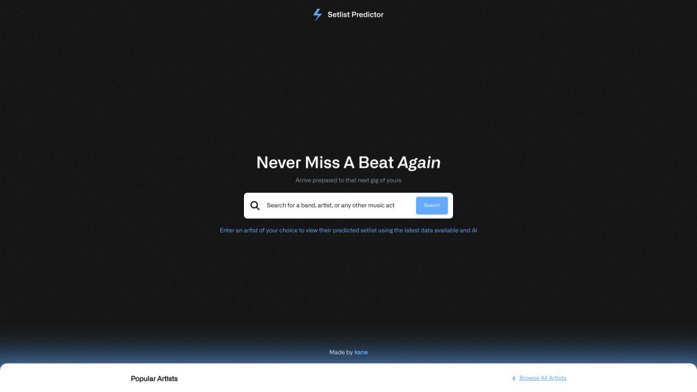 Setlist Predictor: AI Custom Concert Setlists for Any Artist