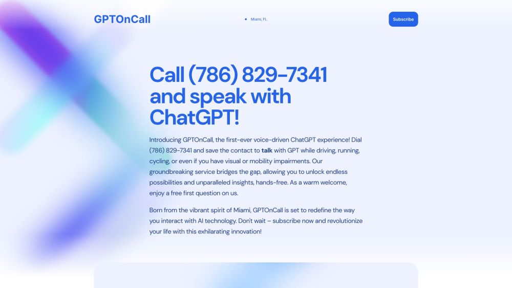 GPTOnCall: AI Phone Service for Instant Answers & Advice