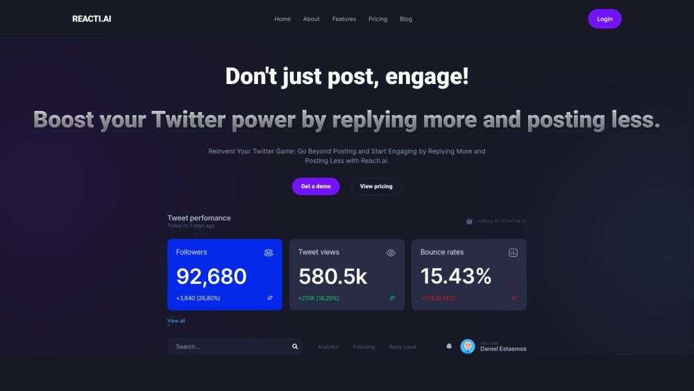 Reacti.ai: AI Tool for Smarter Twitter, LinkedIn Engagements