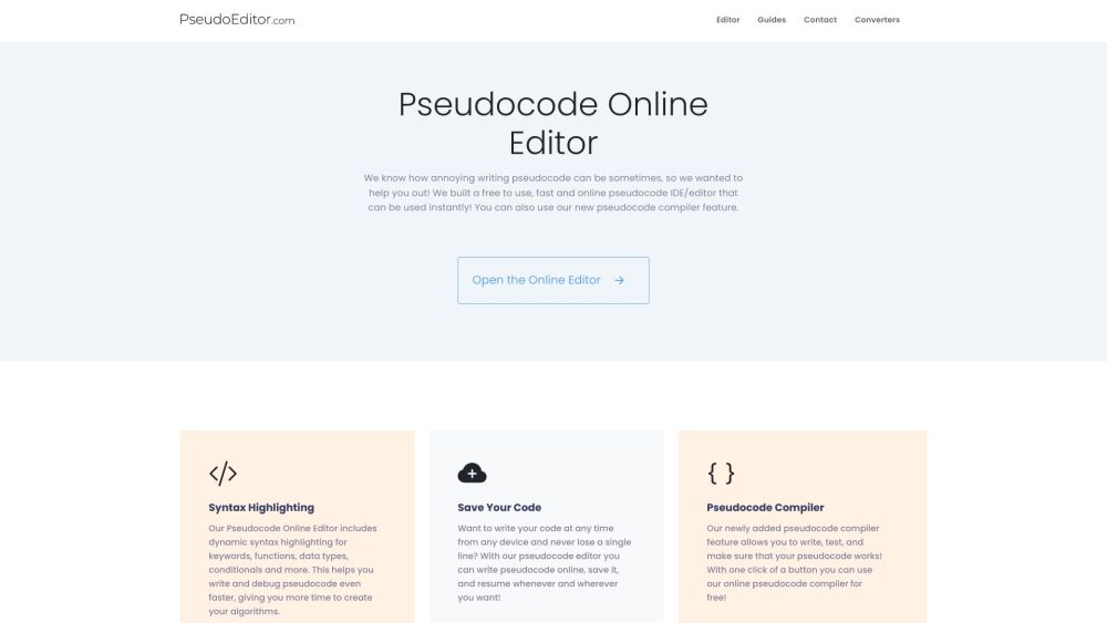 PseudoEditor: Free Pseudocode Editor with Syntax Highlighting & Compiler