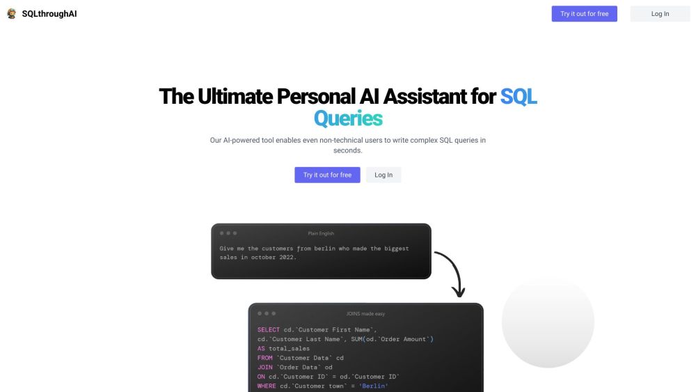 SQLthroughAI: AI Tool for Fast, Accurate SQL Query Generation