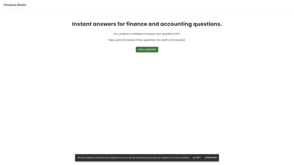 Finance Brain: 24/7 Finance Chatbot, 3 Free Questions, No Credit Card