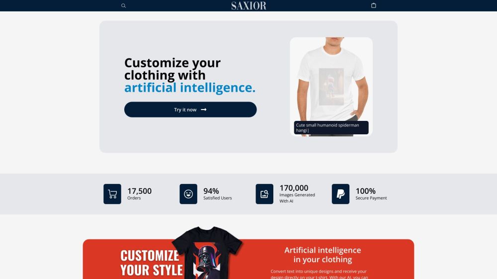 SAXIOR | AI-Powered Design: Text to Unique Fashion in Seconds