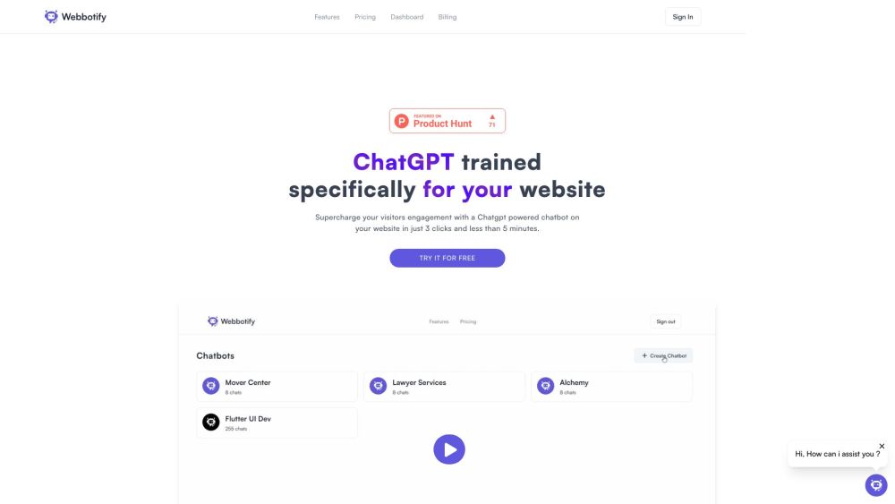 Webbotify: Boost Website Engagement with ChatGPT-Powered Chatbots