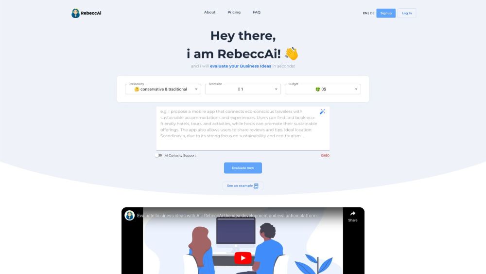 RebeccAi: AI-Powered Business Idea Evaluation & Validation Tool