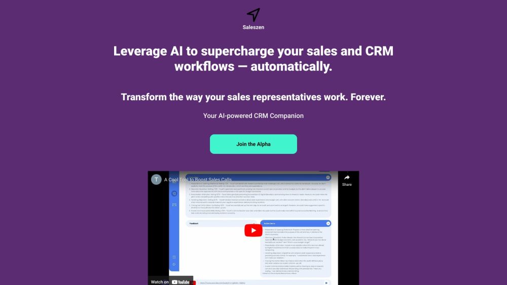 SalesZen: AI-Powered CRM for Task Automation & Sales Coaching