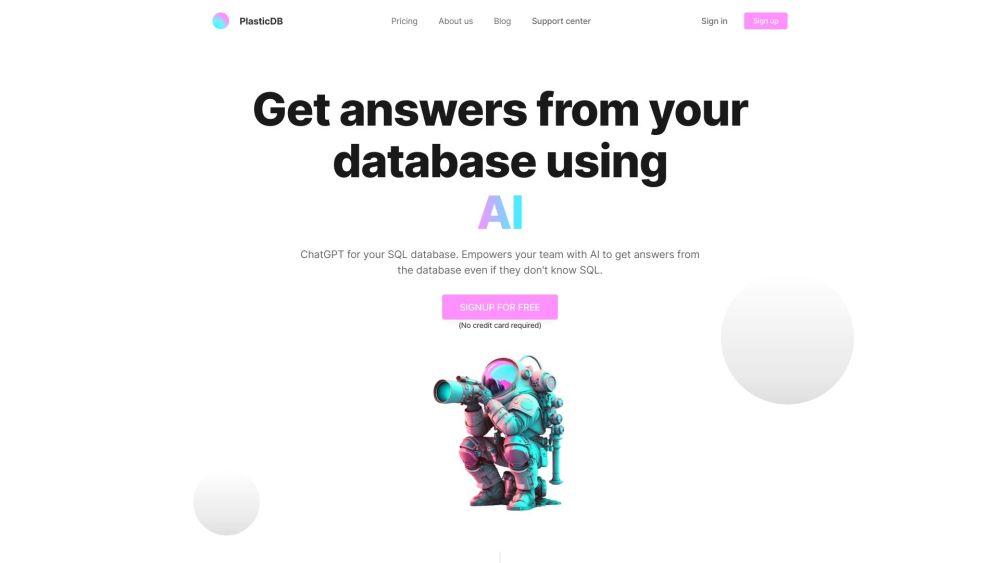 PlasticDB: AI-Powered Database for Accurate, Efficient User Answers